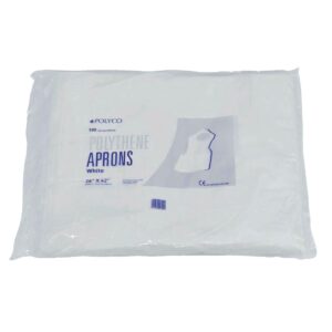 Disposable Polythene Bib Aprons 14.5 Micron White (Pack of 100)