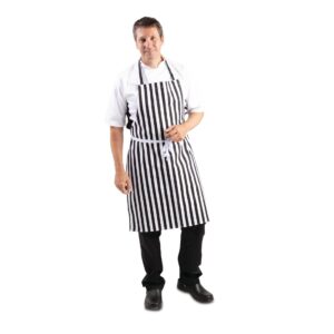 Whites Bib Apron Black And White Stripe