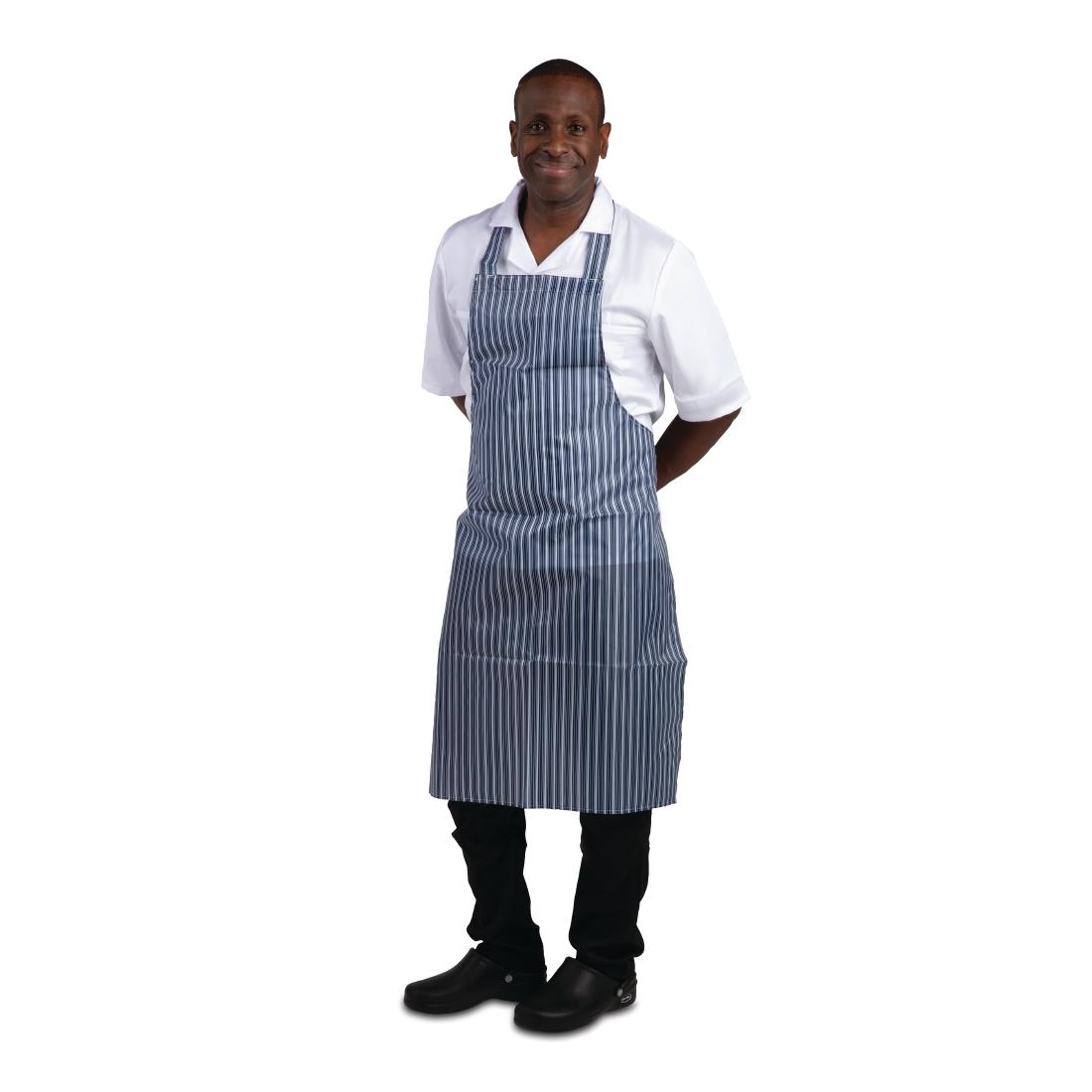 Whites Waterproof Bib Apron Blue and White - Image 2