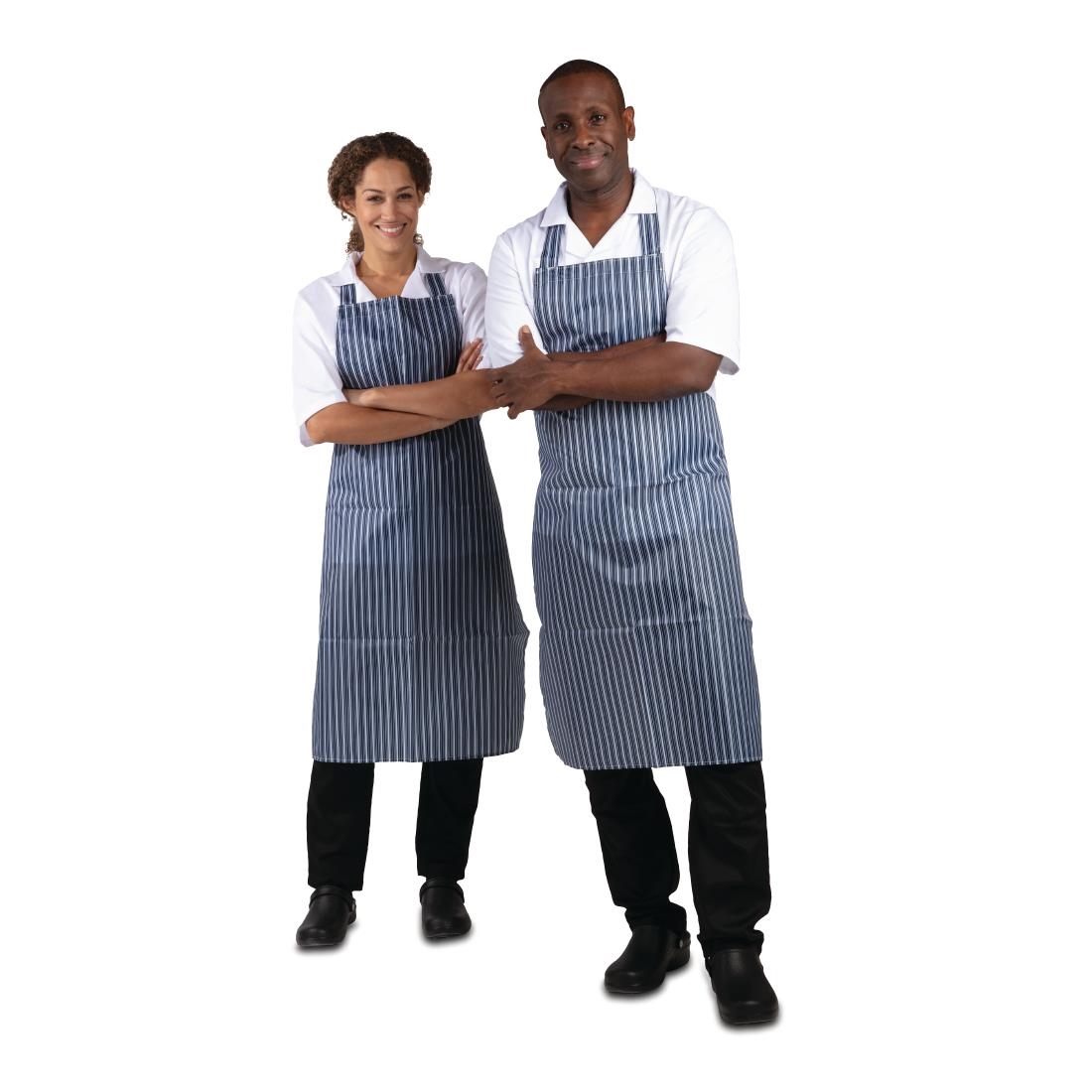 Whites Waterproof Bib Apron Blue and White - Image 5