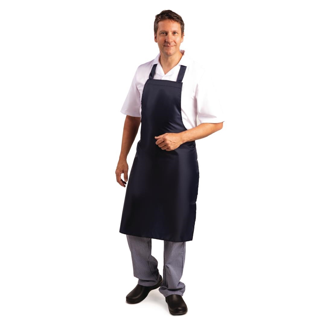 Whites Light Duty Waterproof Bib Apron Blue - Image 3