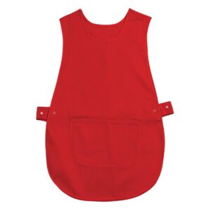 Whites Tabard With Pocket Red