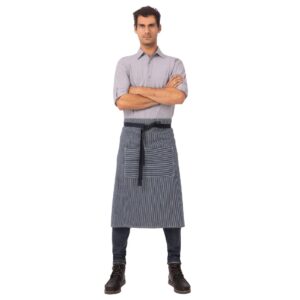 Chef Works Urban Portland Fine Stripe Bistro Apron Indigo