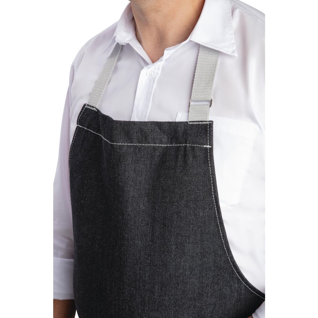 Southside Bib Apron Denim Black - Image 3
