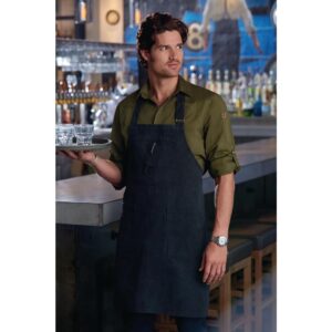 Chef Works Urban Rockford Canvas Bib Apron Steel Grey