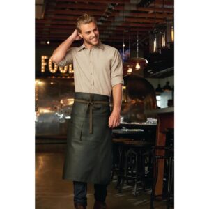 Chef Works Urban Wet Look Boulder Bistro Apron Black and Brown