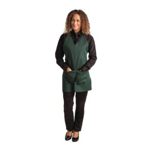 Whites V Neck Service Apron Green