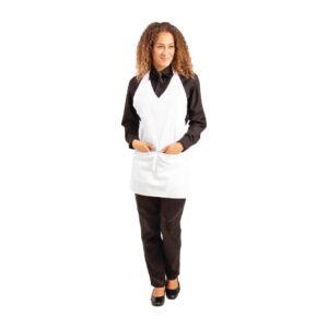 Whites V Neck Service Apron White
