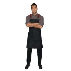 Chef Works Urban Berkeley Denim Brace Bib Apron Dark Indigo