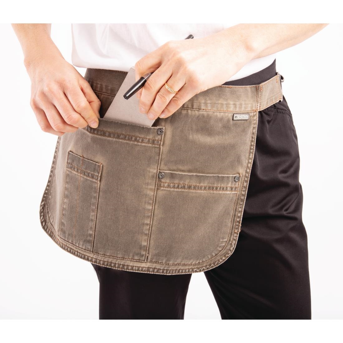 Chef Works Urban Indy Hipster Apron Earth Brown - Image 3