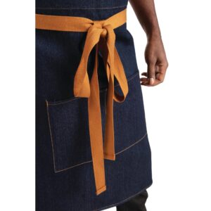Southside Bistro Apron Denim Blue Tan Ties