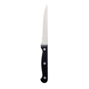 Olympia Serrated Steak Knives Black Handle (Pack of 12)