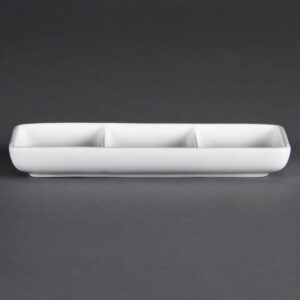 Olympia Whiteware 3 Section Dishes (Pack of 12)