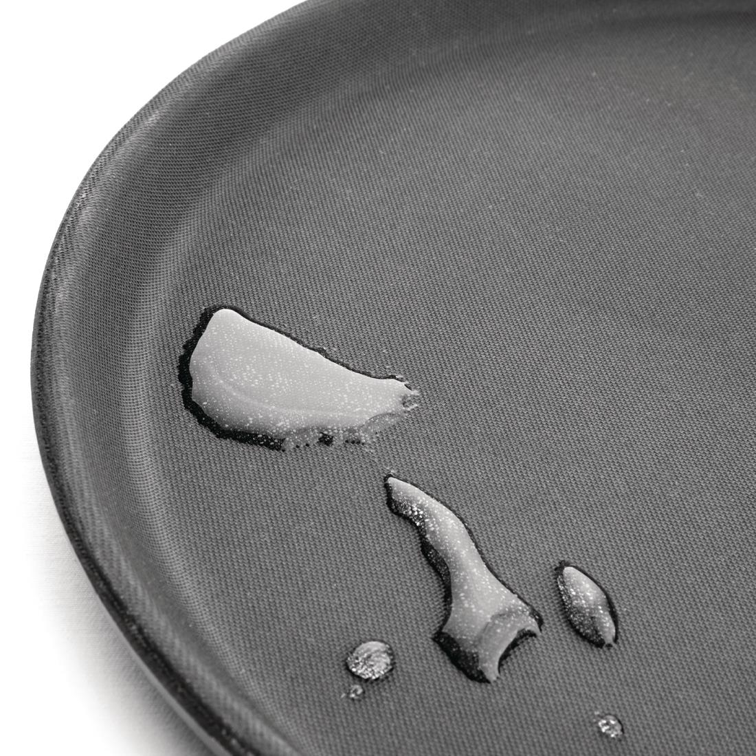 Olympia Kristallon Polypropylene Round Non-Slip Tray Black 280mm - Image 3