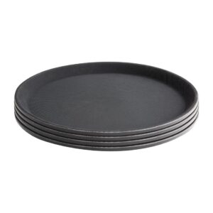 Olympia Kristallon Polypropylene Round Non-Slip Tray Black 356mm