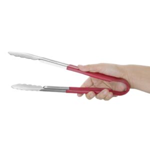 Hygiplas Colour Coded Red Serving Tongs 11"