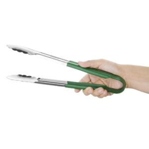 Hygiplas Colour Coded Green Serving Tongs 11"