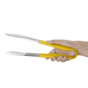 Hygiplas Colour Coded Yellow Serving Tongs 11"