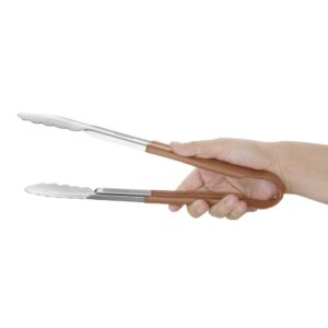 Hygiplas Colour Coded Brown Serving Tongs 11"