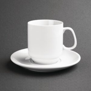 Olympia Whiteware Stacking Mugs 284ml 10oz (Pack of 12)