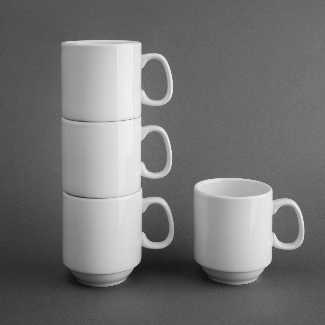 Olympia Whiteware Stacking Mugs 284ml 10oz (Pack of 12) - Image 2