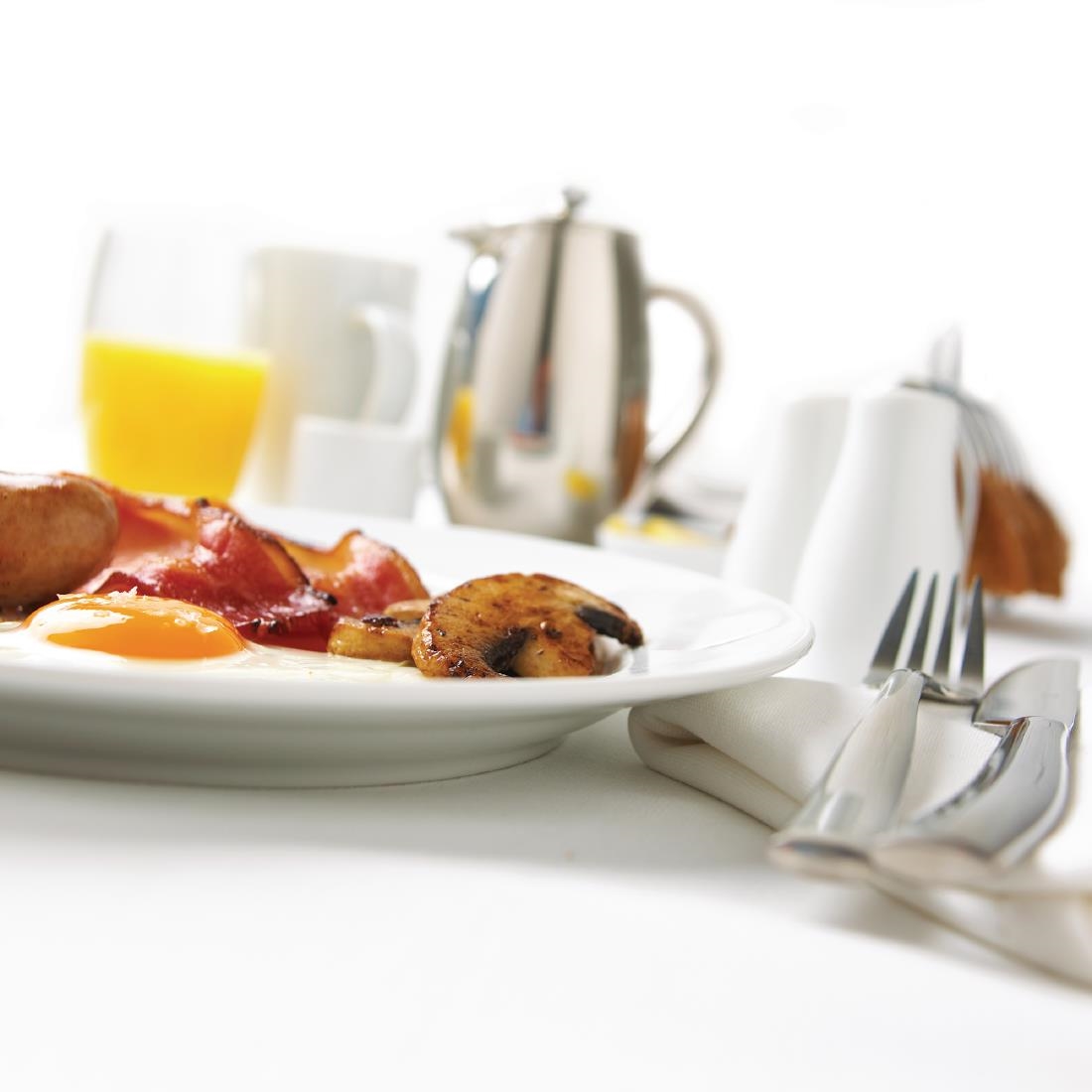 Olympia Whiteware Wide Rimmed Plates 310mm (Pack of 6) - Image 4