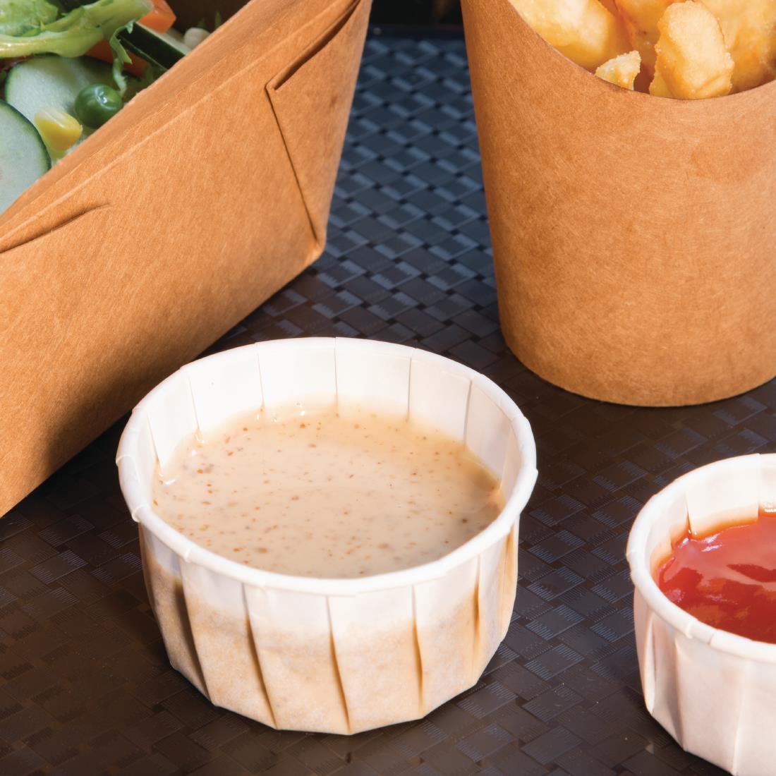 Fiesta Disposable Paper Sauce Pots Large 112ml / 4oz (Pack of 250) - Image 5