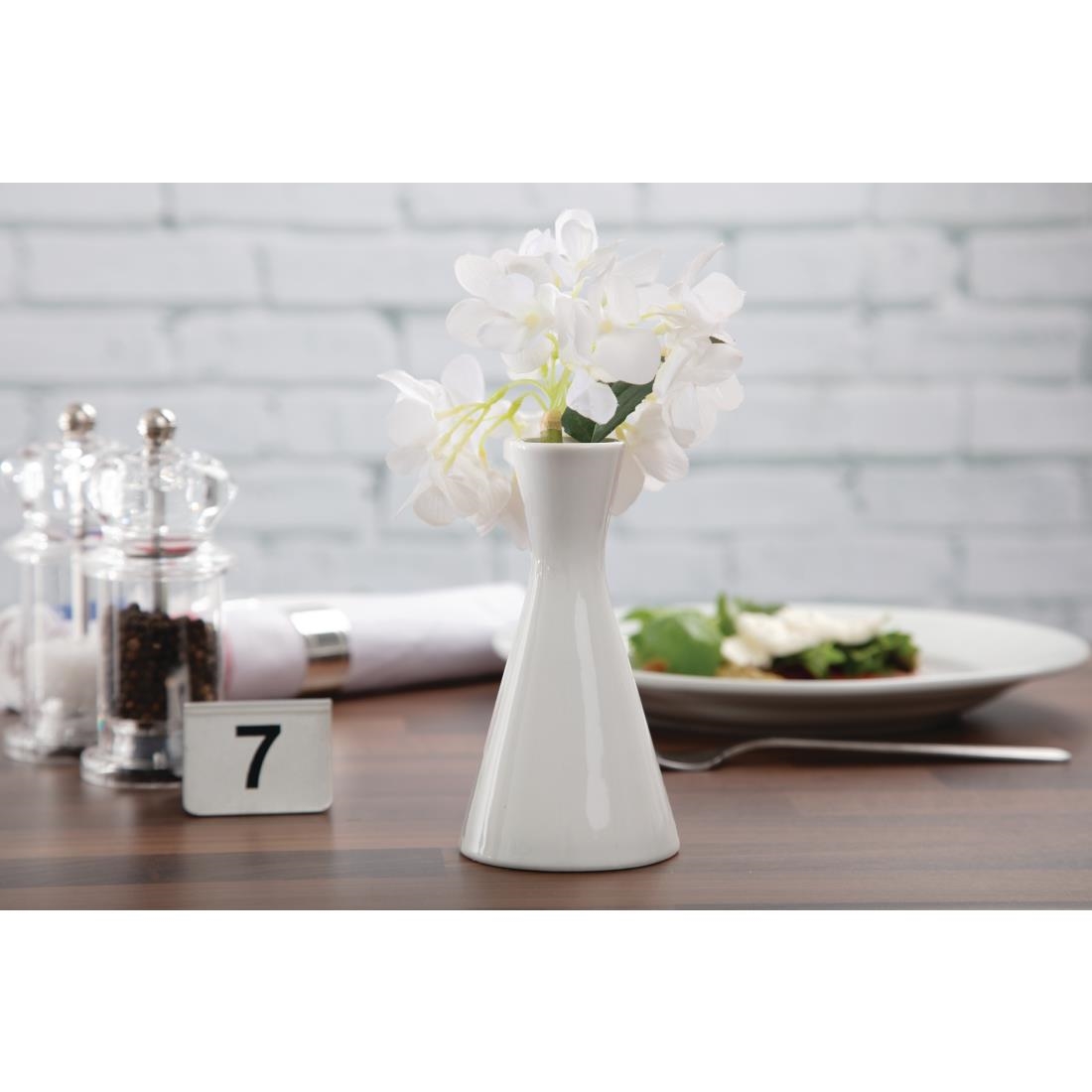 Olympia Whiteware Bud Vases 140mm (Pack of 6) - Image 2