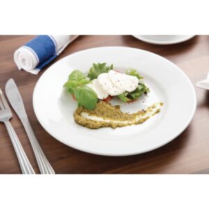 Olympia Athena Wide Rimmed Plates 254mm White (Pack of 12)