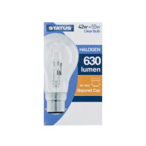 Status Halogen Energy Saving GLS Bulb Bayonet Cap 42W