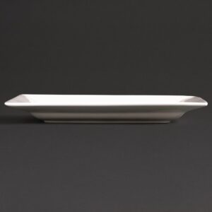 Olympia Lumina Wide Rim Rectangular Plates 200x 130mm (Pack of 6)