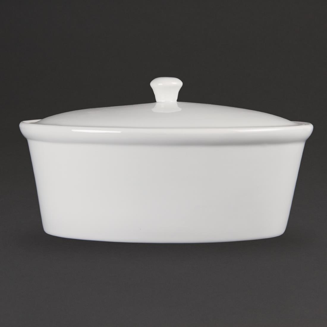 Olympia Whiteware Oval Casserole Pot 3.2Ltr - Image 3