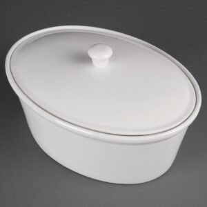 Olympia Whiteware Oval Casserole Pot 3.2Ltr