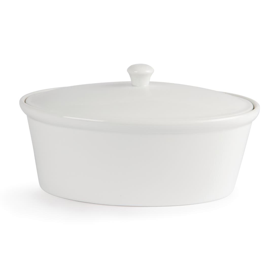 Olympia Whiteware Oval Casserole Pot 3.2Ltr - Image 2