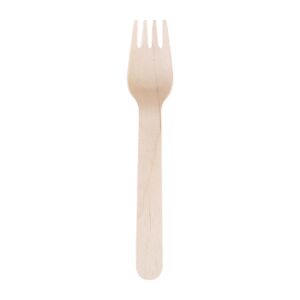 Fiesta Green Biodegradable Disposable Wooden Forks (Pack of 100)