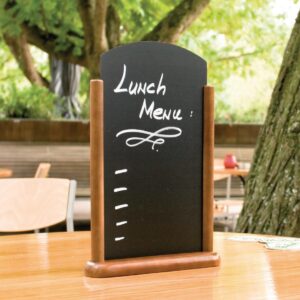 Securit Pillared Table Top Blackboard 285 x 200mm Mahogany