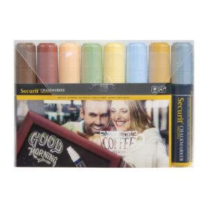 Securit 15mm Liquid Chalk Pens Assorted Earth Colours (Pack of 8)