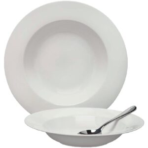 Elia Glacier Fine China Rimmed Pasta Bowls 275mm (Pack of 4)