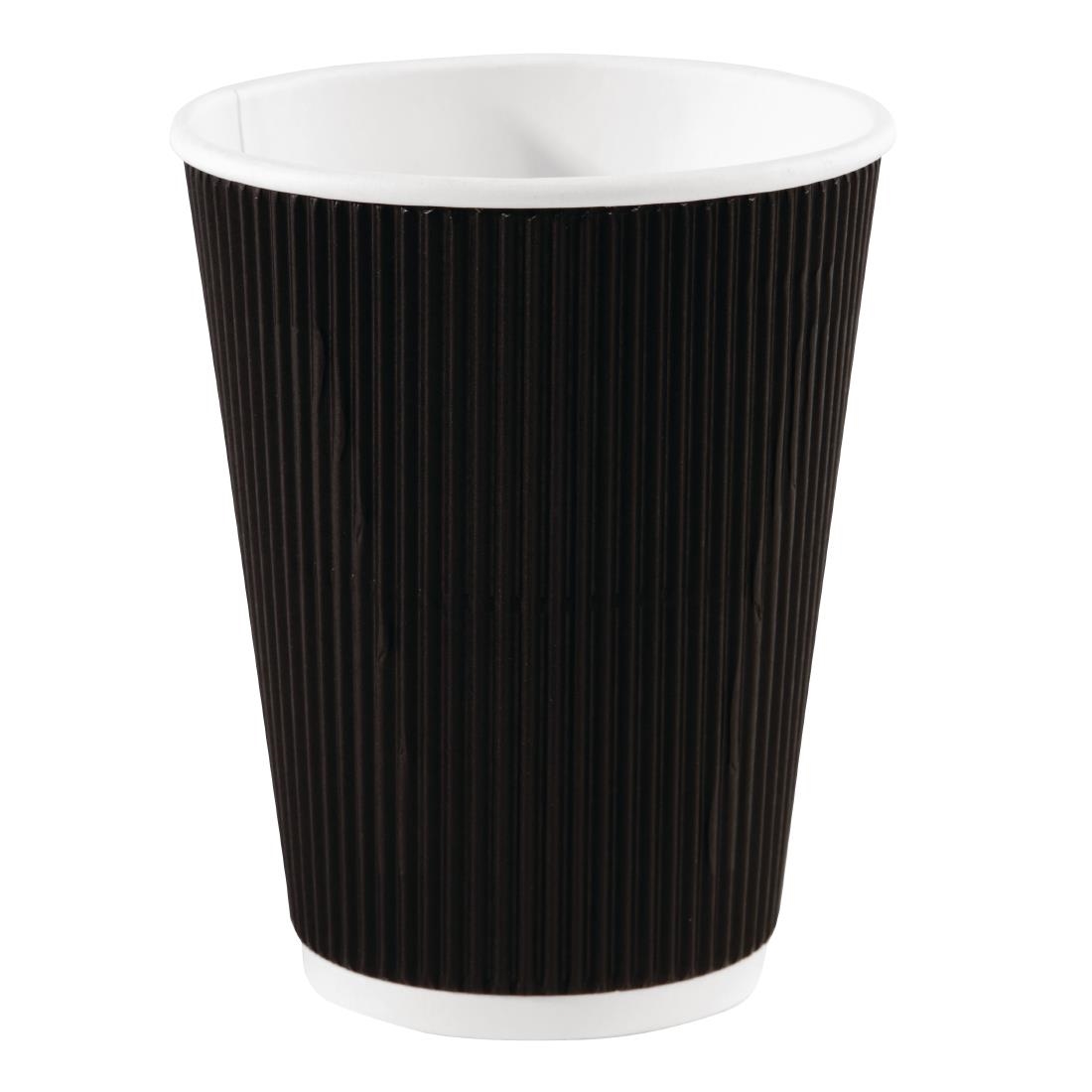 Fiesta Disposable Coffee Cups Ripple Wall Black 340ml / 12oz (Pack of 500) - Image 8