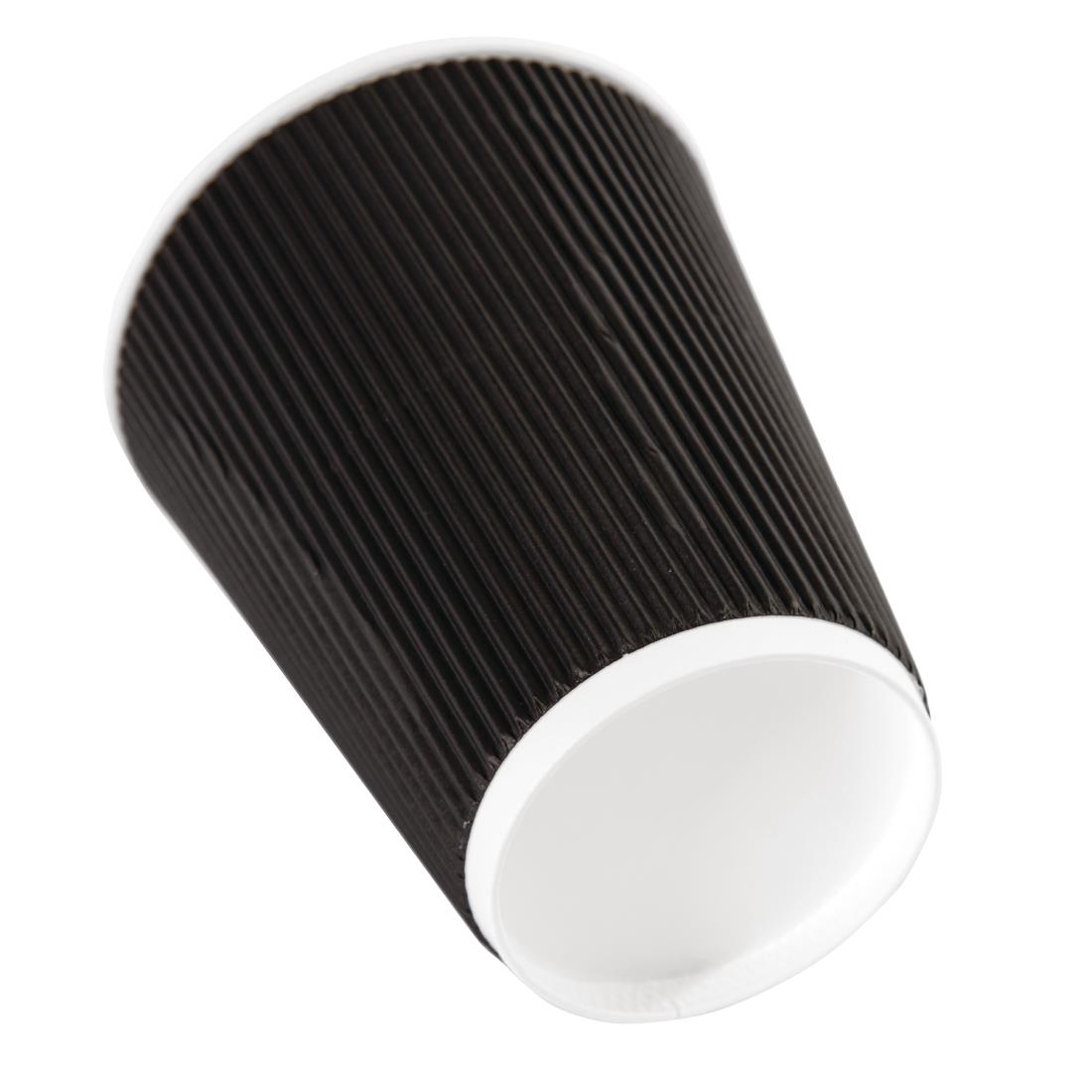 Fiesta Disposable Coffee Cups Ripple Wall Black 340ml / 12oz (Pack of 500) - Image 3