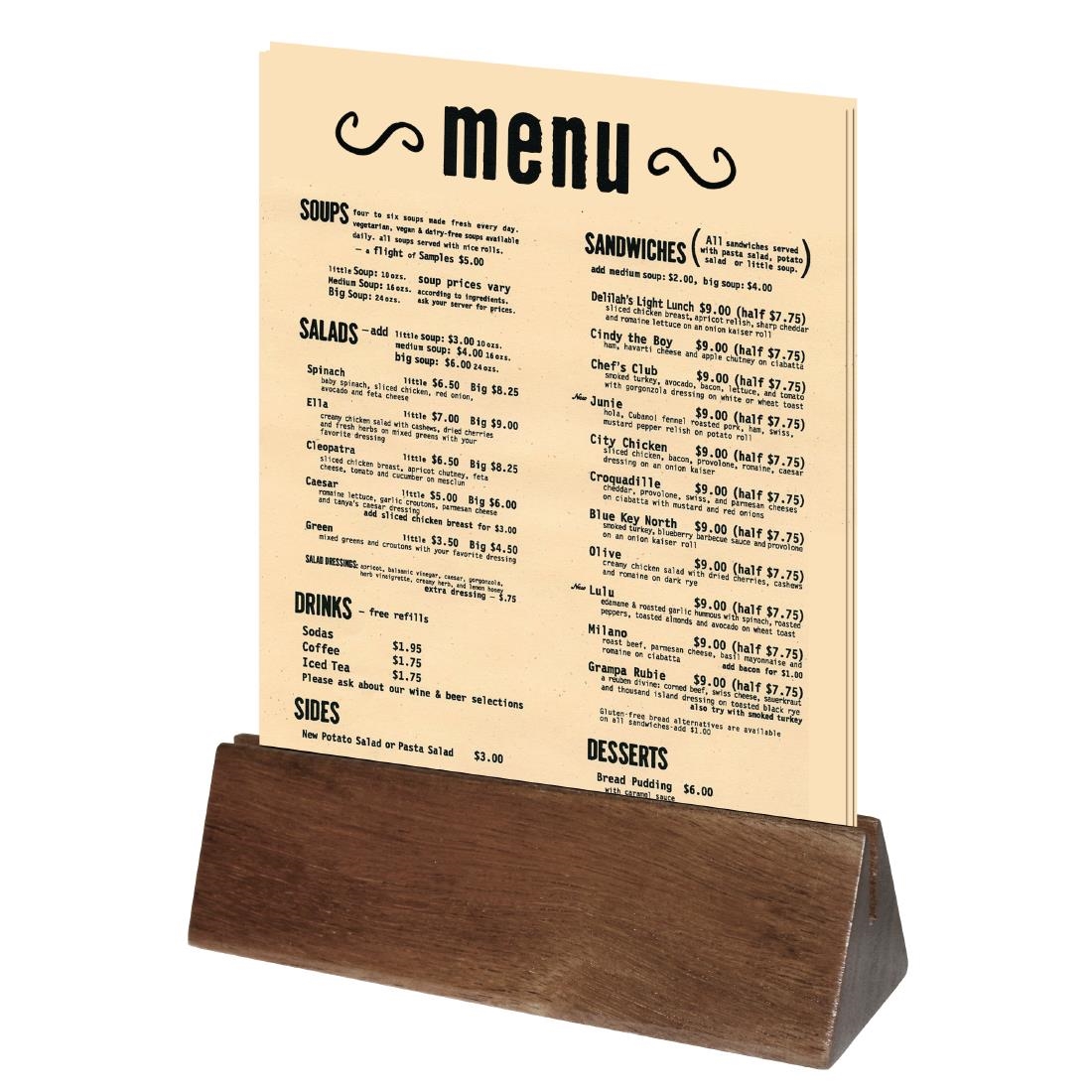 Olympia Acacia Menu Holder (Pack of 10)