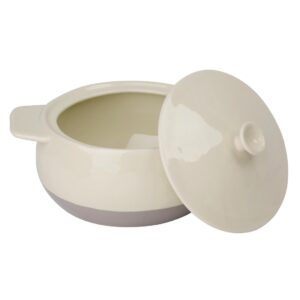 Olympia Cream And Taupe Round Casserole Dish 1.8Ltr