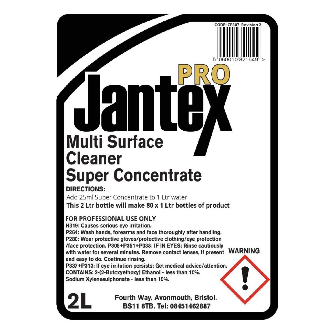 Jantex Pro MultiSurface Cleaner Super Concentrate 2Ltr urneeds.co.uk