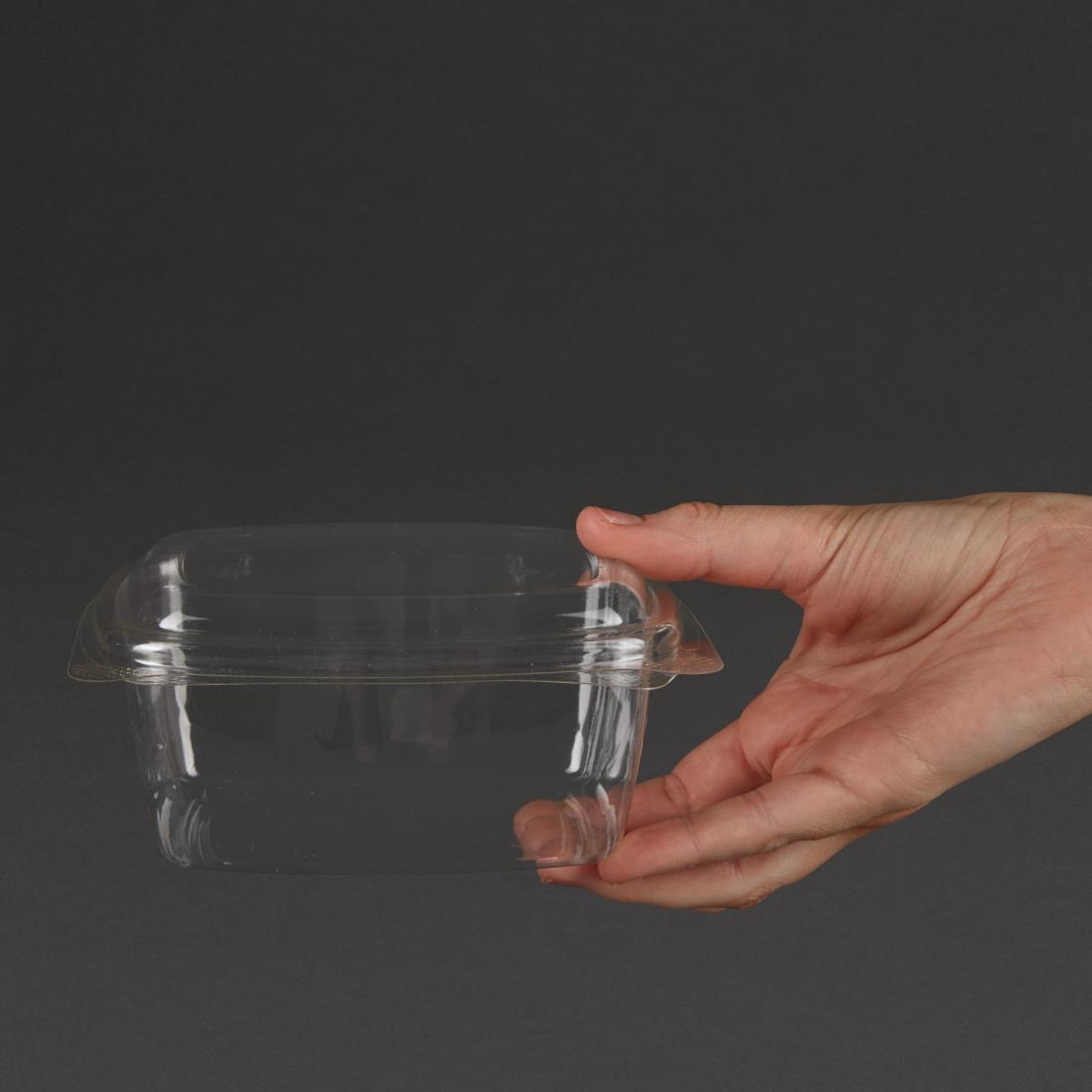 Vegware Compostable PLA Hinged-Lid Deli Containers 473ml / 16oz (Pack of 300) - Image 3