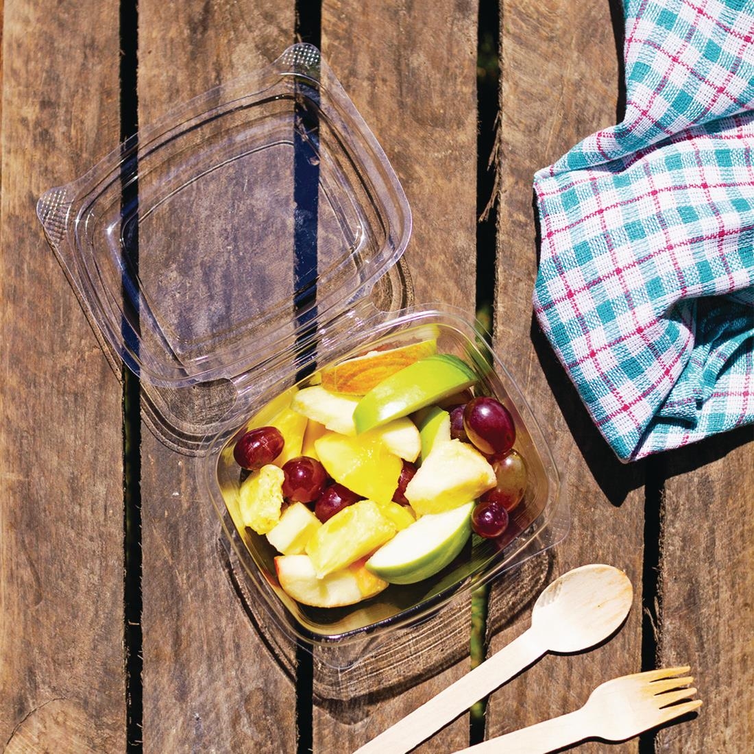 Vegware Compostable PLA Hinged-Lid Deli Containers 473ml / 16oz (Pack of 300) - Image 6