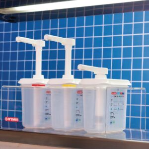 Araven Sauce Dispensers GN 1/9 Transparent 1.5Ltr (Pack of 3)