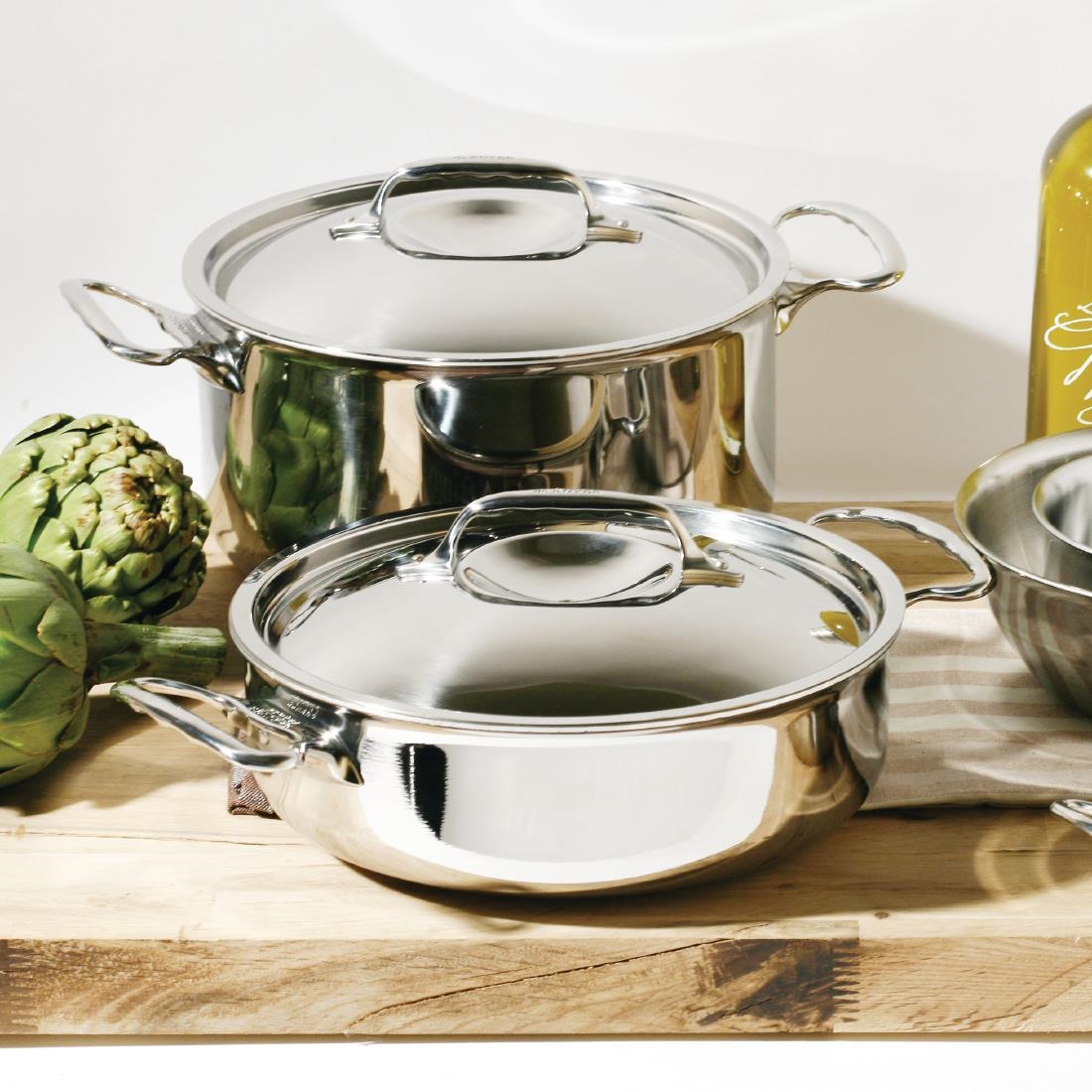 DeBuyer Affinity Stainless Steel Stew Pan With Lid 28 cm