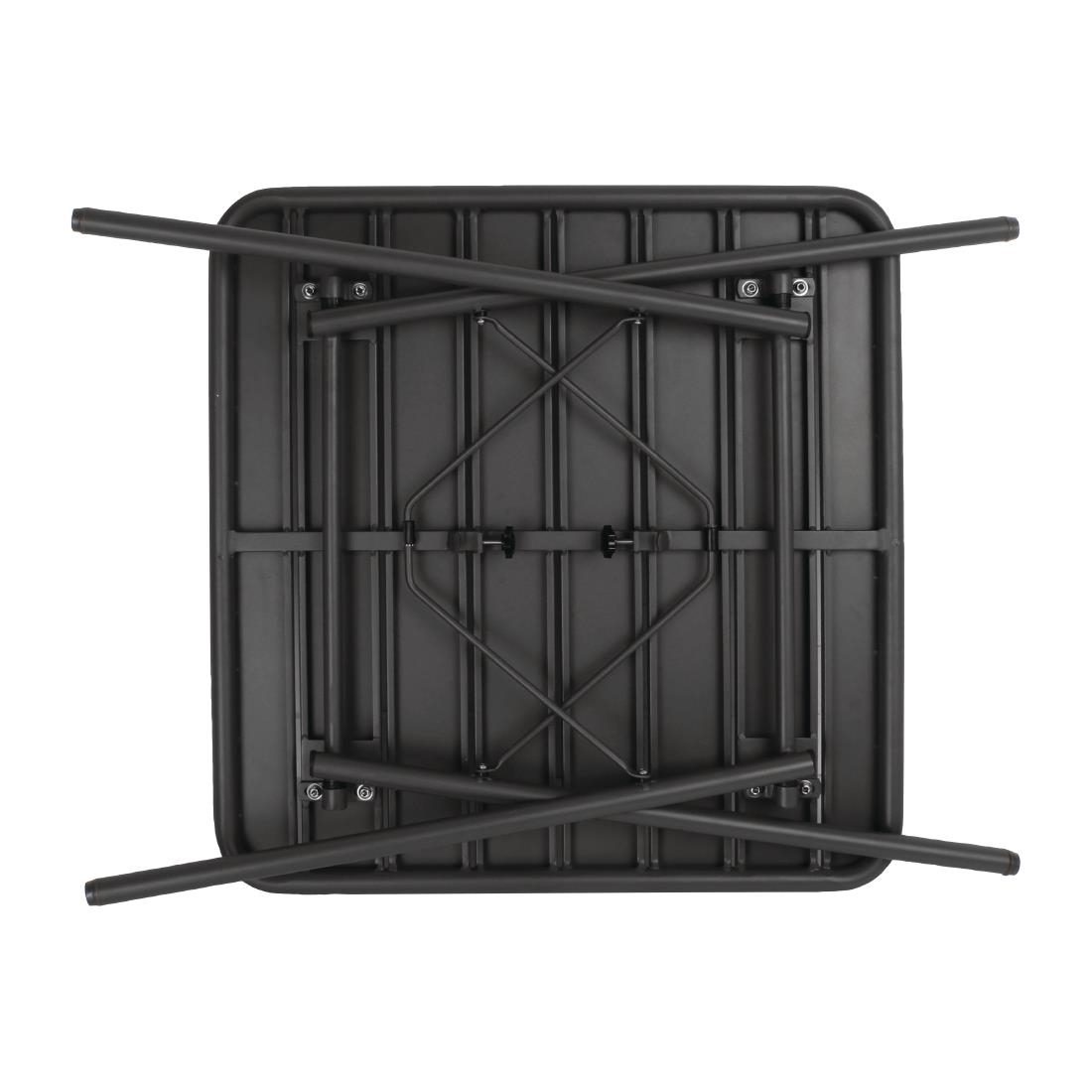 Bolero Square Slatted Steel Table Black 700mm - Image 4