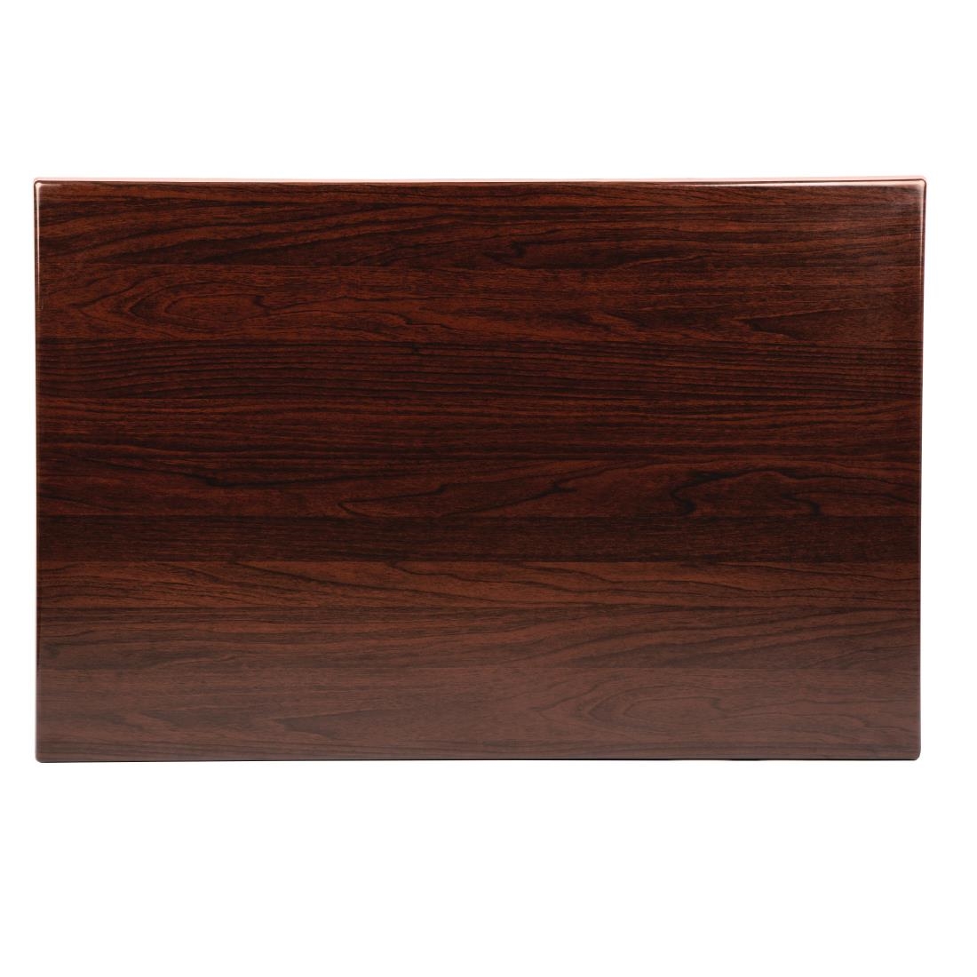 Bolero Pre-drilled Rectangular Table Top Dark Brown - Image 4