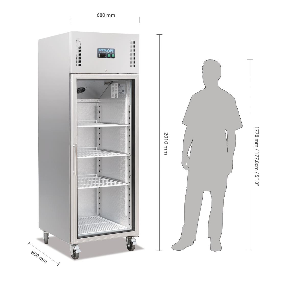 Polar G-Series Upright Gastro Display Fridge 600Ltr